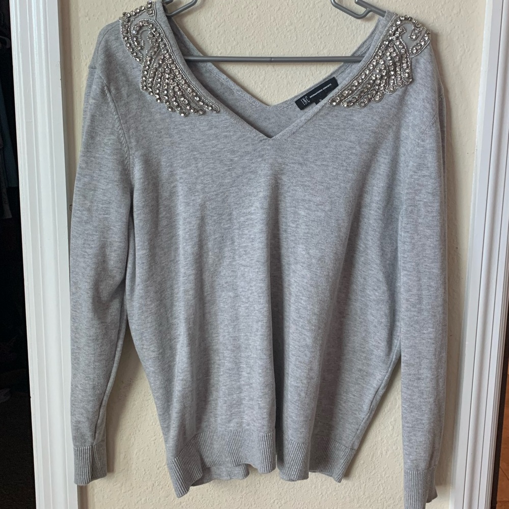 INC international Concepts Rhinestone sweater